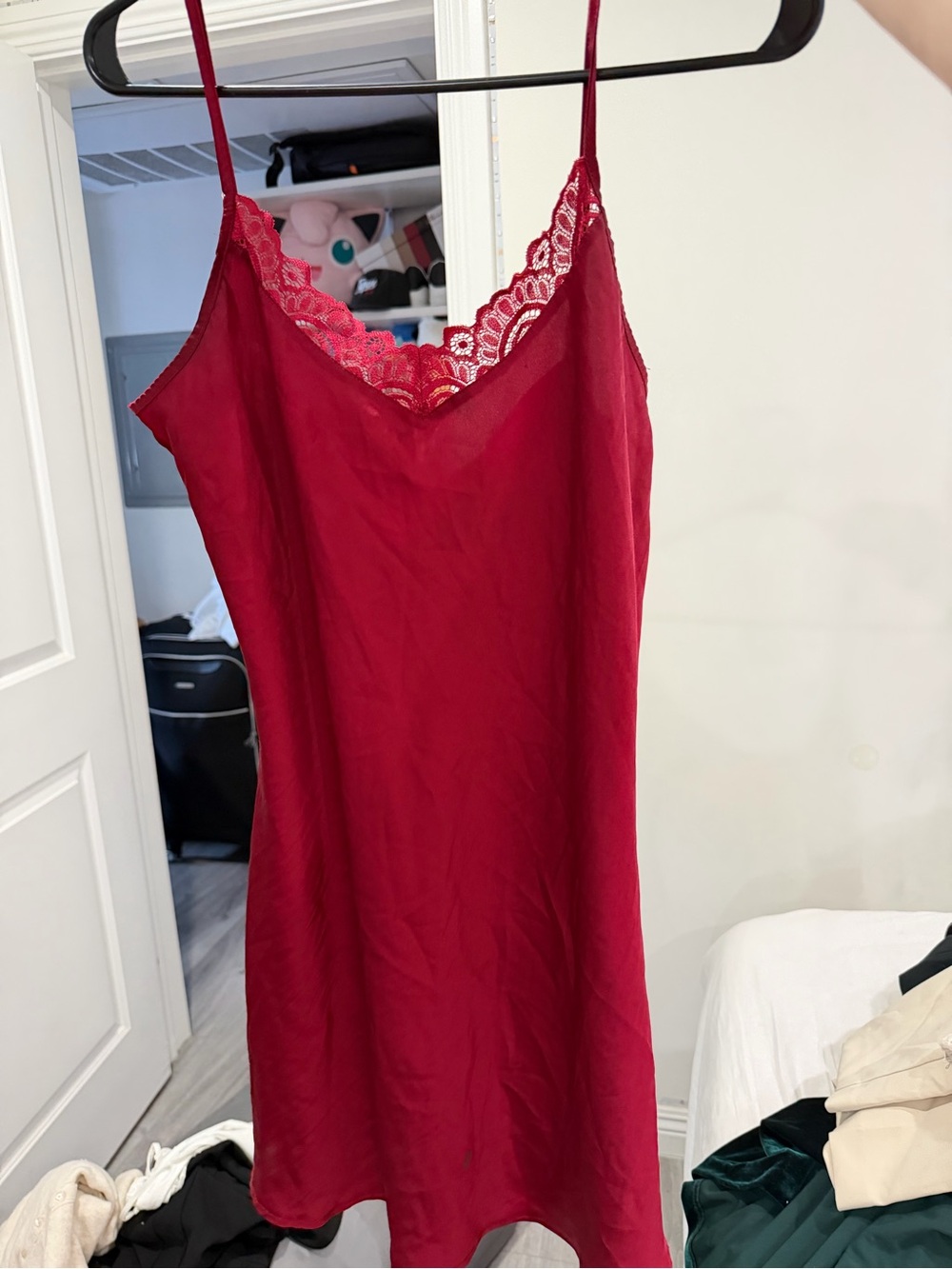 Red Lace-Trim Slip Dress - Women Intimates & Sleepwear